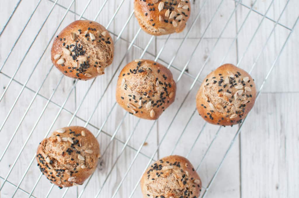 Clean eating spelt rolls recipe made with only 5 ingredients. Easy, crusty and tasty especially brilliant for dunking or with a dollop of nut butter. 