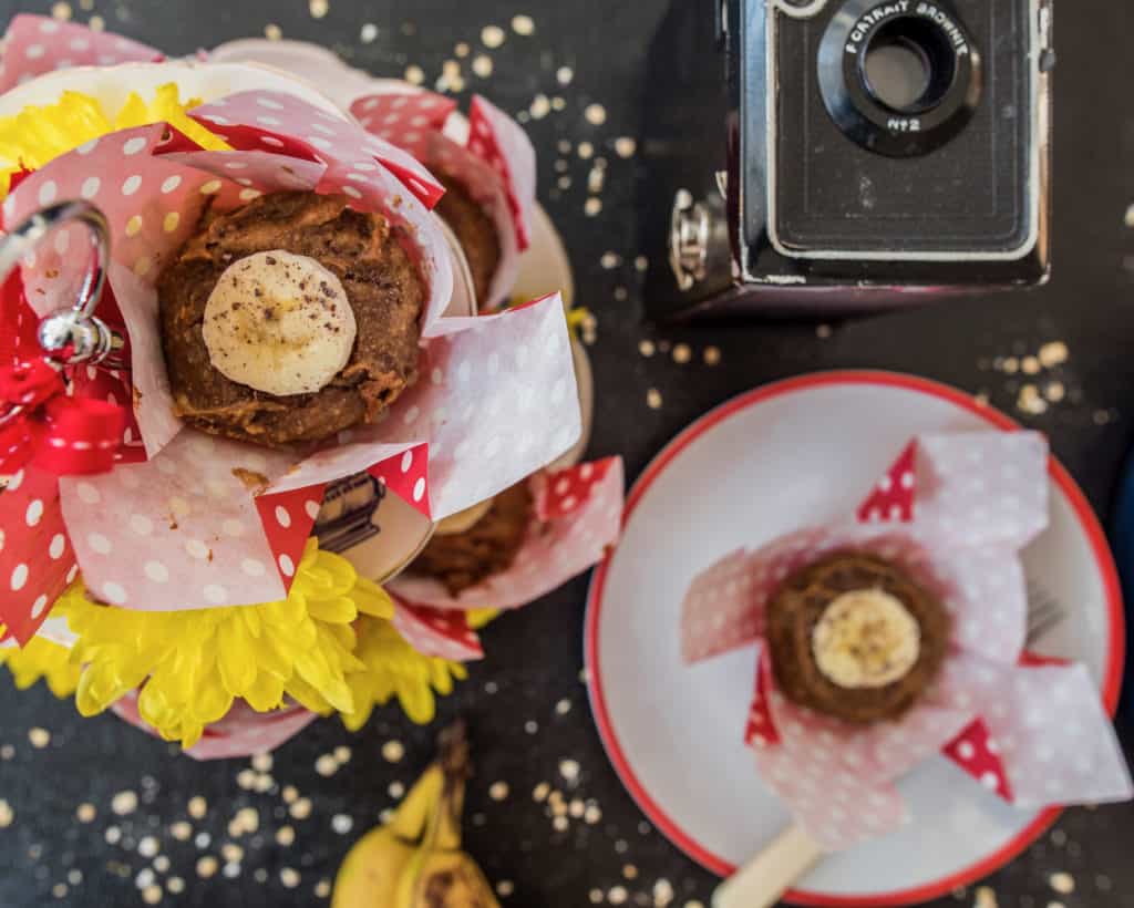 Lush, gluten and dairy free, naturally sweetened, perfectly healthy almond banana muffins recipe made with basic ingredients and it's all done in a blender!