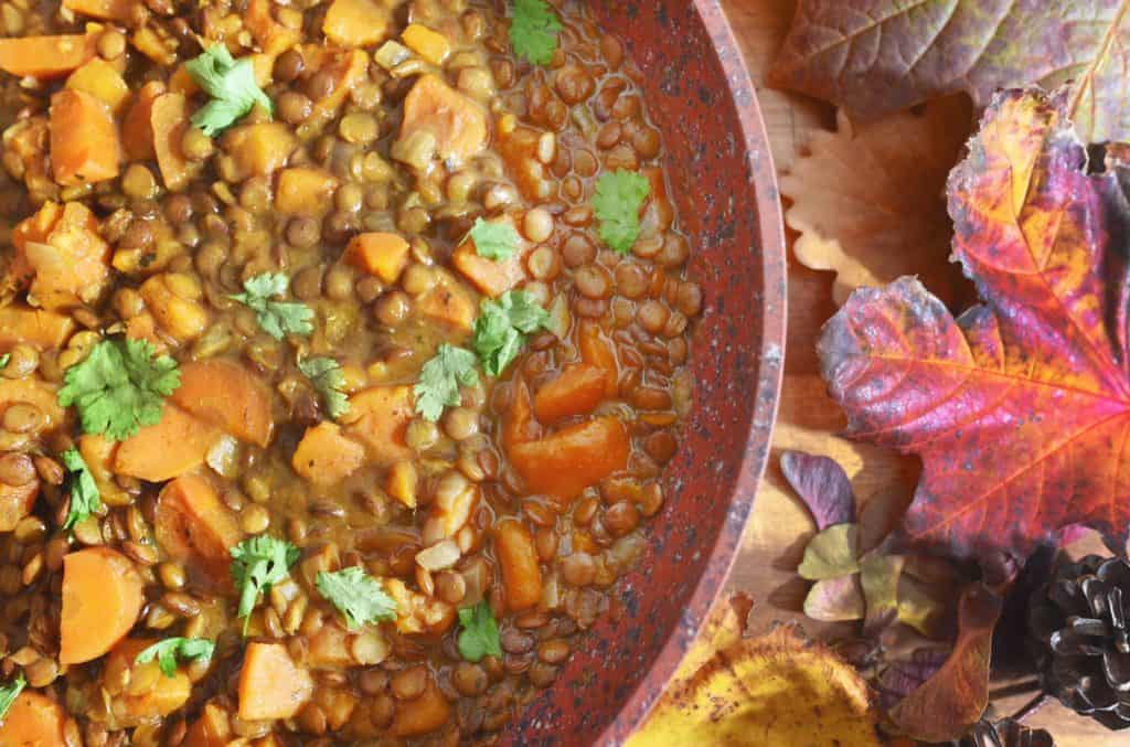 Sweet potato and lentil curry recipe made simple, tasty, filling and perfect for those cold nights #vegan #dairyfree #glutenfree