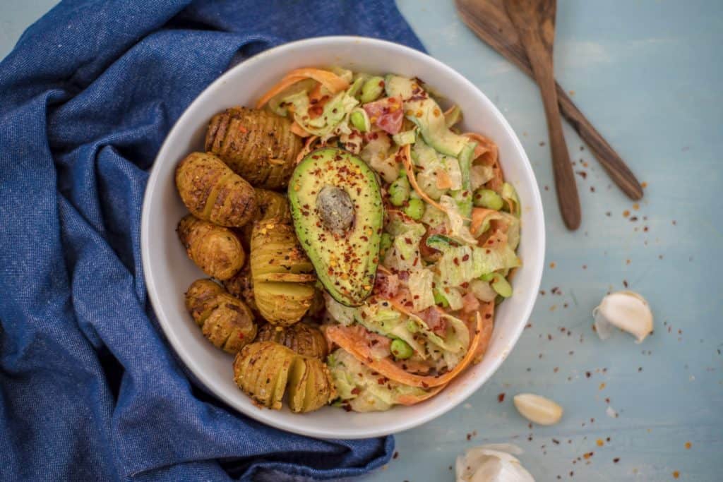 Clean, healthy Baby Hasselback potato recipe that is easy, delicious and naturally gluten-free side dish or even main dish when served with generous serving of your favourite salad. 