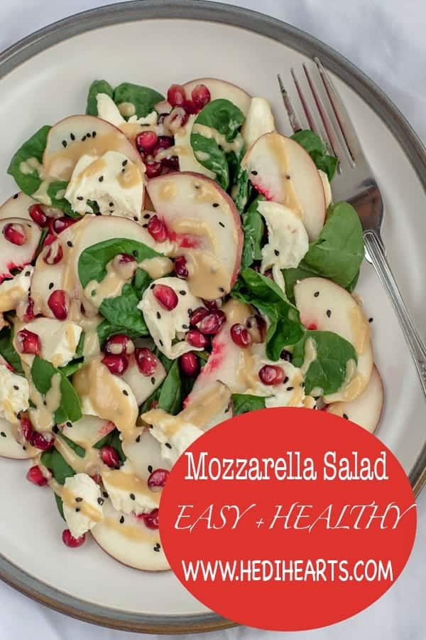 Easy Healthy Mozzarella Salad - #lunchideas #dinnerideas #salad #mozzarella #veggiesalad | hedihearts.com