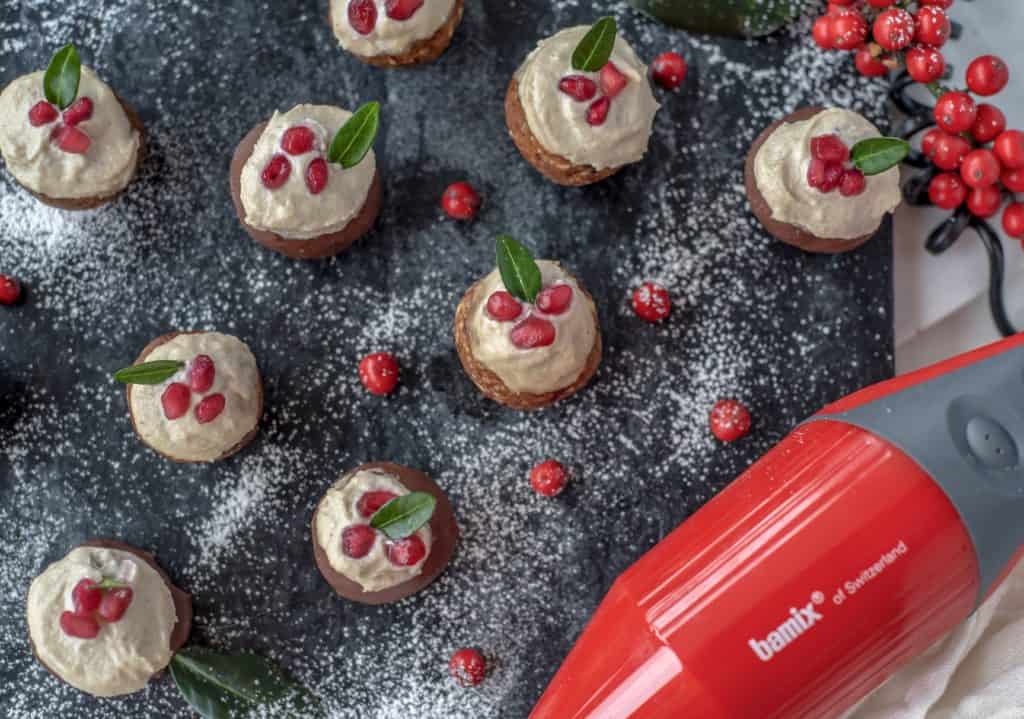 balls with topping and pomegranates