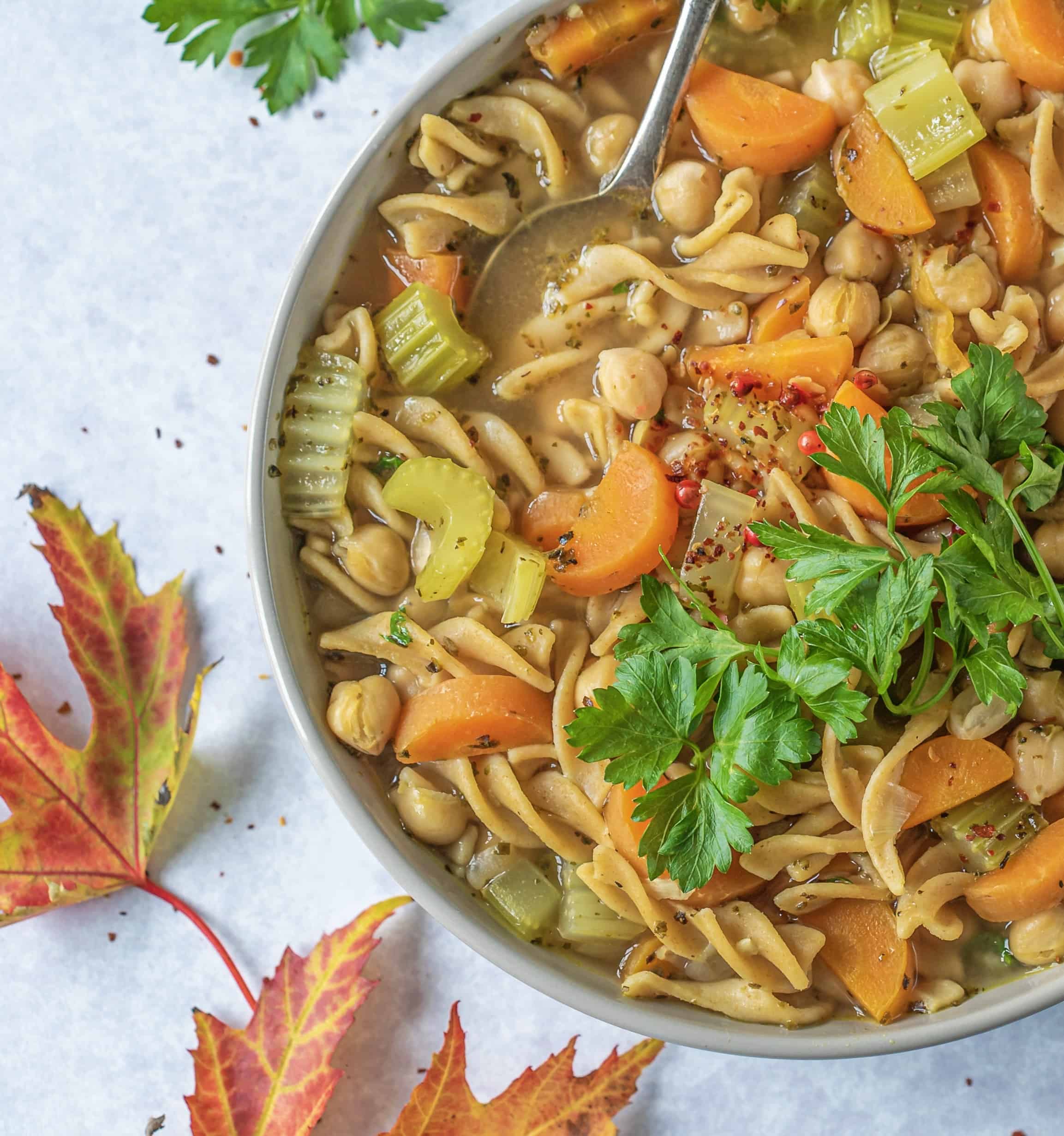 Healthy Chunky Chickpea Soup - Hedi Hearts Vegan & Ready in 30 Min