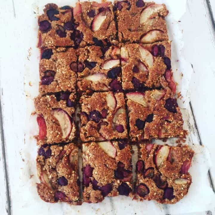 Clean eating peach and cherry bake recipe