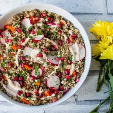Clean eating quinoa lentil salad recipe