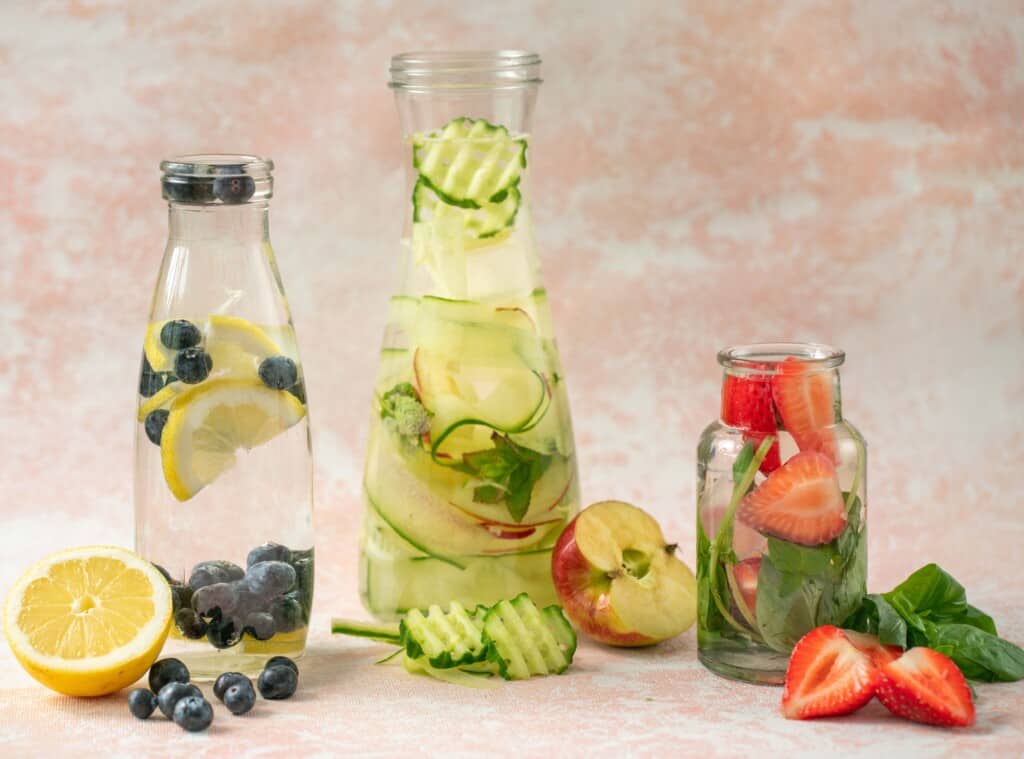 Fruit Infused Water 3 Ways! It's delicious, refreshing, easy and makes drinking those recommended 6 - 8 glasses of water a day so much easier.